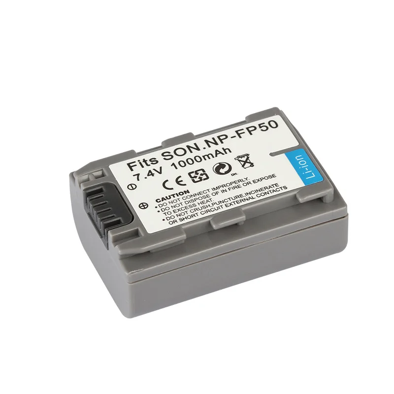 Аккумулятор NP-FP50 NPFP50 Li-ion на 1000 мАч и зарядное устройство для Sony DCR-DVD92 HC41 DVD103 DVD105 DVD203 DVD205 DVD305 HC20 NP FP60 FP70