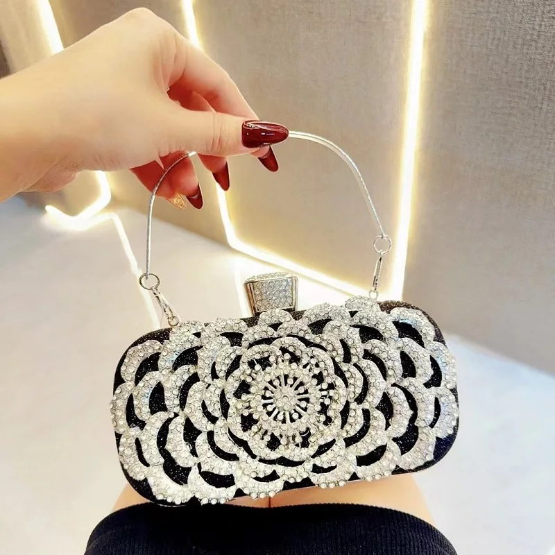 New Women\'s Dinner Clutch Bag Diamond Set Bag Line Up Banquet Bag Women\'s Hand Crossbody Bag