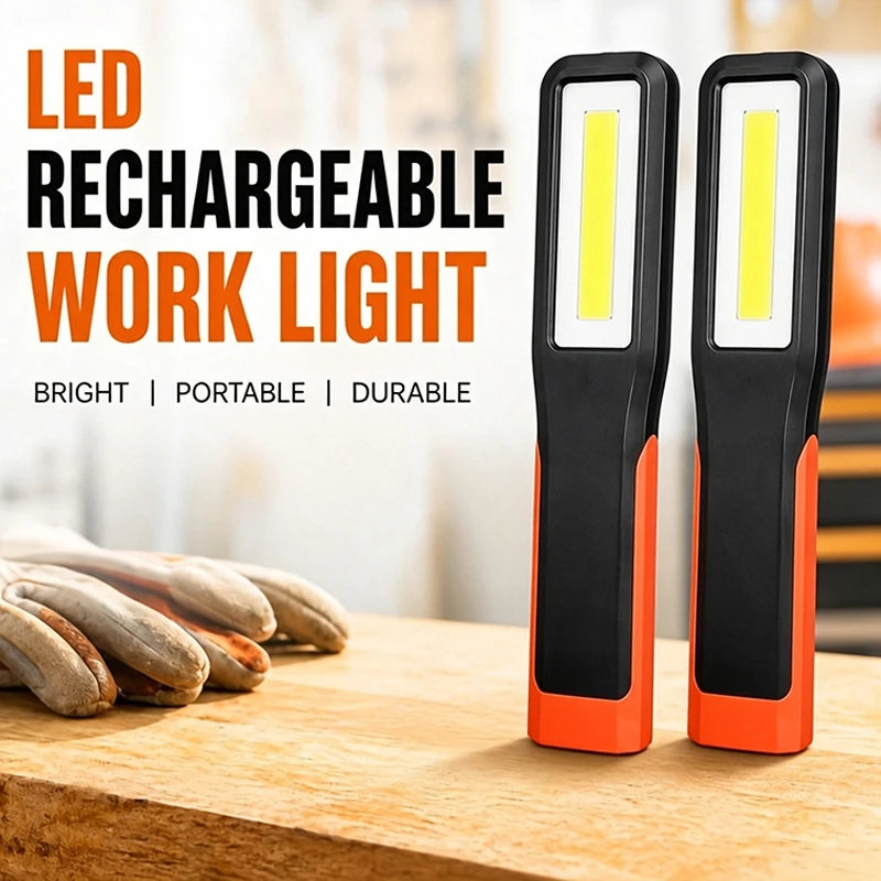 LED work light with magnet maintenance lighting flashlight Car Garage Mechanic Lamp charging COB car maintenance light with hook