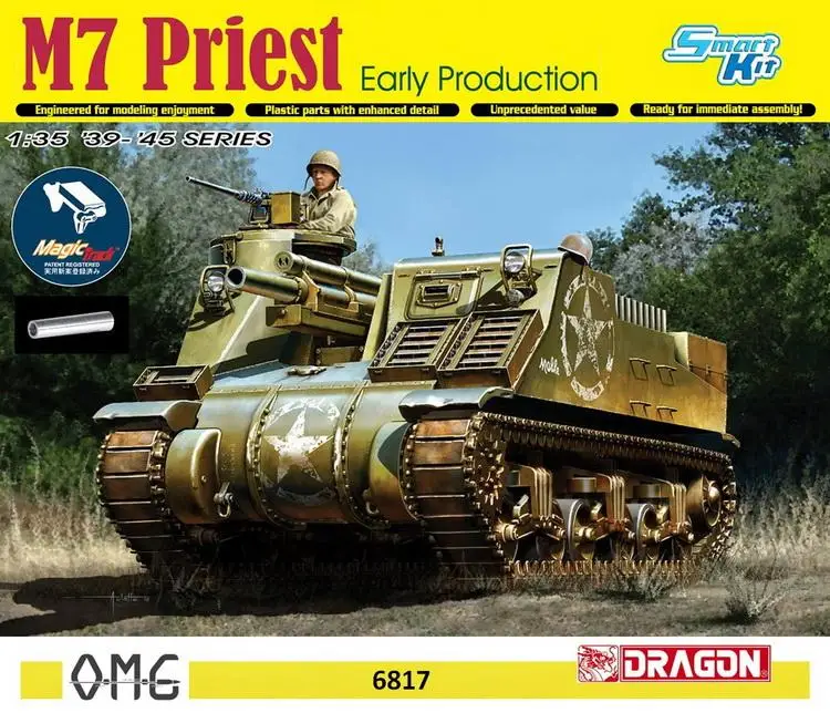 

Дракон 1/35 6817 Америка гаубица жрец M7 Раннее Производство Magic Track 2019