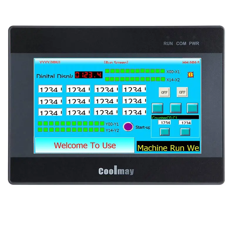 

Coolmay 10-дюймовый QM3G-100FH-44MRT с аналоговыми сигналами 3AI/2AO для дополнительной сети 4–20 мА WP в ПЛК