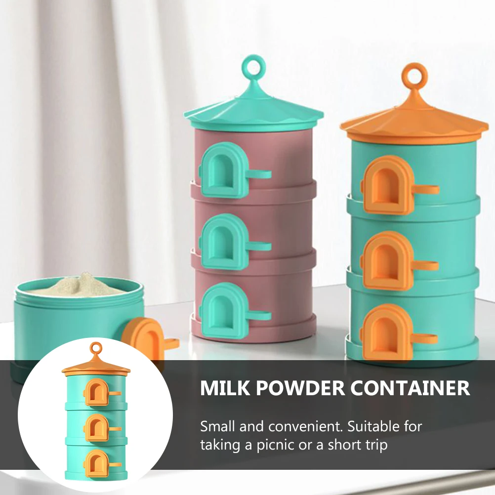 

Портативный 3-х уровневый ящик для хранения детского питания, открытые независимые чехлы, безопасный прочный дорожный контейнер для закусок, материал ПП