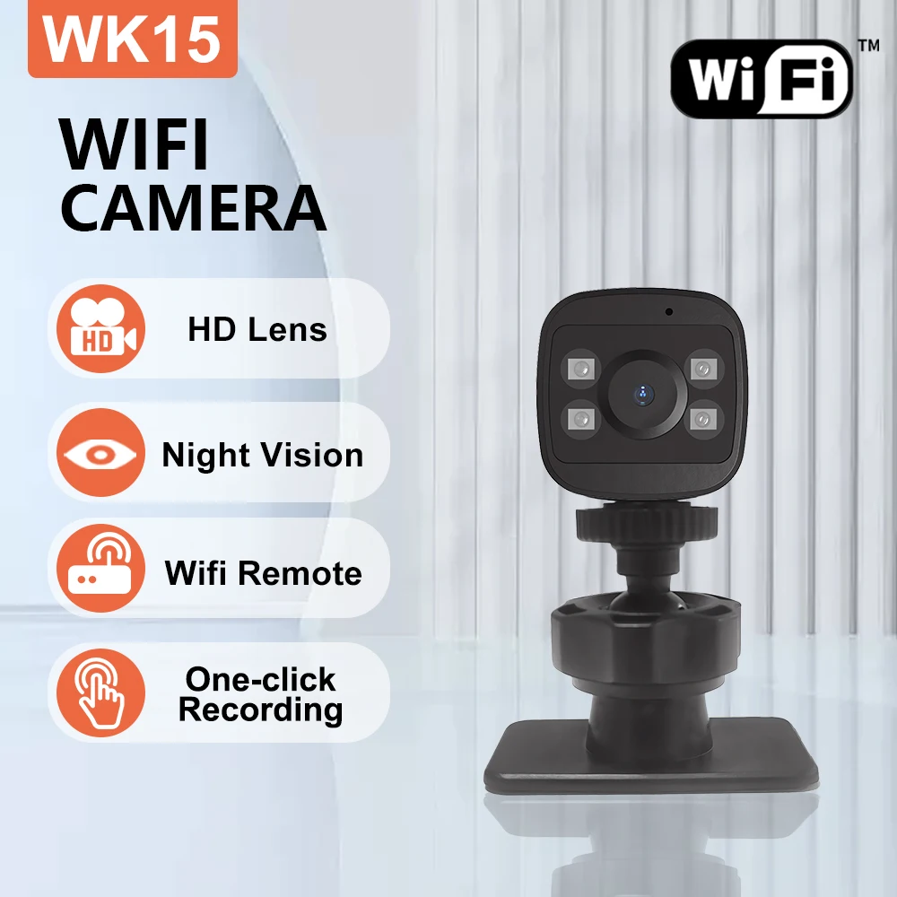 2025 New Style WK15 WiFi Mini Camera Night Version Video Recorder Home Security IP Cameras Network Mini Wifi Camera Mini