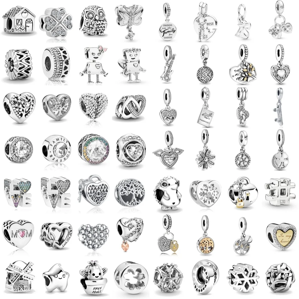

New 925 Silver White Series Owl, Butterfly, Robot Life Tree Pendant Fit Original European Bracelet DIY Women's Charm Accessory