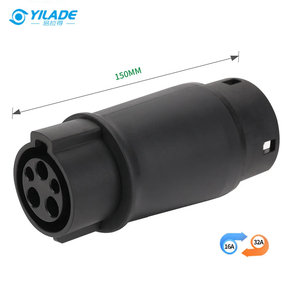 YILADE EVSE 32A Adaptor J1772 Type 1 to Type 2 Plug Electric Vehicle Adaptor Connector for Car Charging