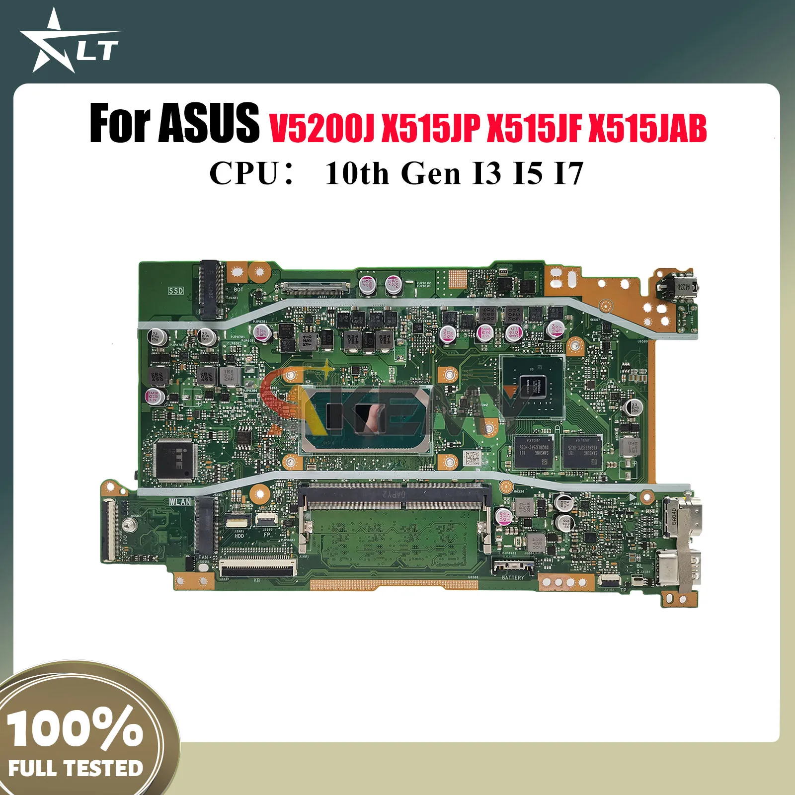 

X415JP Материнская плата для ноутбука ASUS VivoBook V5200J V4200J A416J X515JF X515JP X415J X515JAB Материнская плата с процессором I3 I5 I7 тест ОК