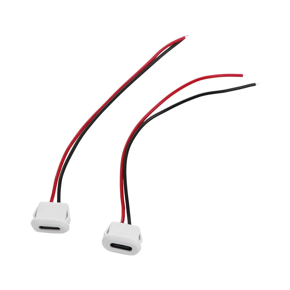 5Pcs Charging Port With Welding Wire Female Base Female Socket Charging Interface USB-C Connector USB-C Type 2 Pin Connector