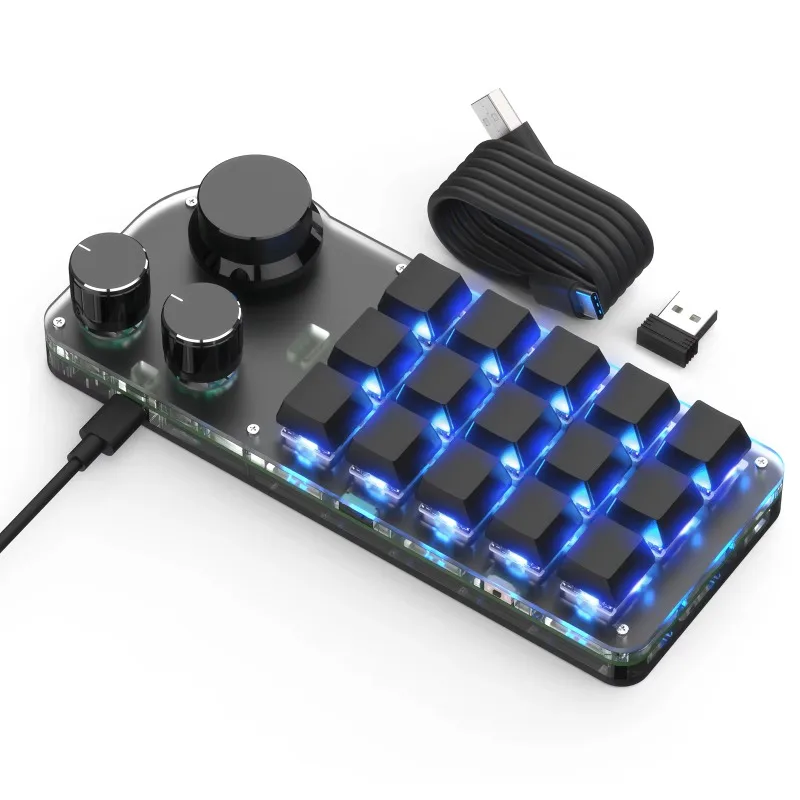 

2.4G Wireless Mini Customized Keyboard 3 6 9 12 15 Keys Hot Swap Mechanical Multifunction Macro Programmable Keyboard