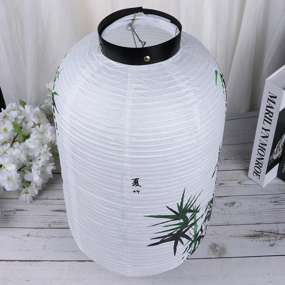 

Plum Blossom Paper Lantern Japanese Style Durable Lightweight Hanging Ornament Bamboo Pattern Indoor Outdoor Decor Retro Lamp