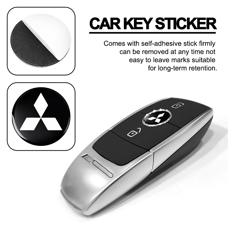 Car Remote Key Sticker Aluminum Emblem Decoration Decal For Mitsubishi BMW Mercedes Benz AMG Alfa Romeo Renault Mazda Toyota