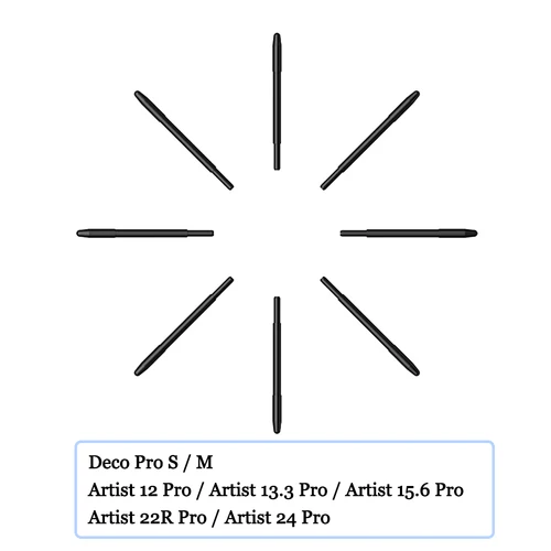 Puntas de repuesto para bolígrafo pasivo XP-Pen PA1 PA2 para XP-Pen Deco Pro,Artist 12 Pro 13,3 Pro 15,6 Pro 22R Pro 24 Pro