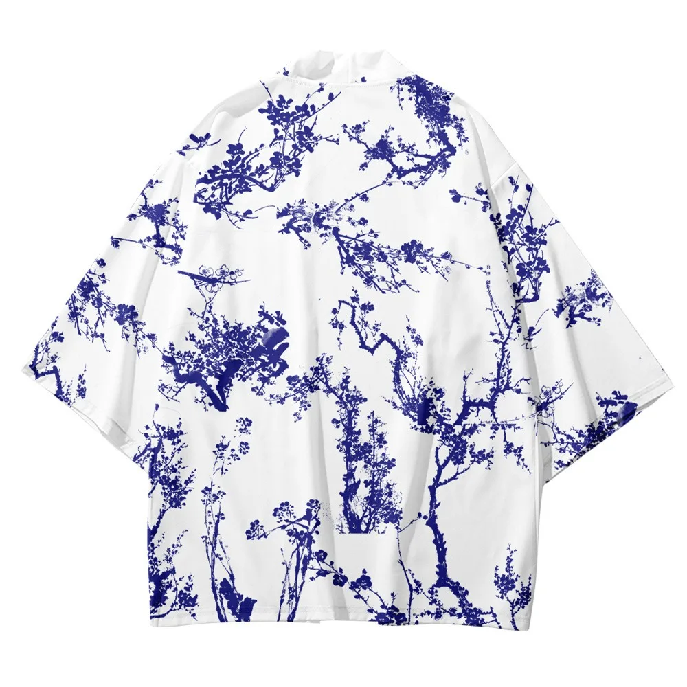 Fashion Kimono Haori Yukata Streetwear Kimono Unisex Tops Landscape Print Robe Beach Bathrobe Cosplay Japanese Harajuku Clothes