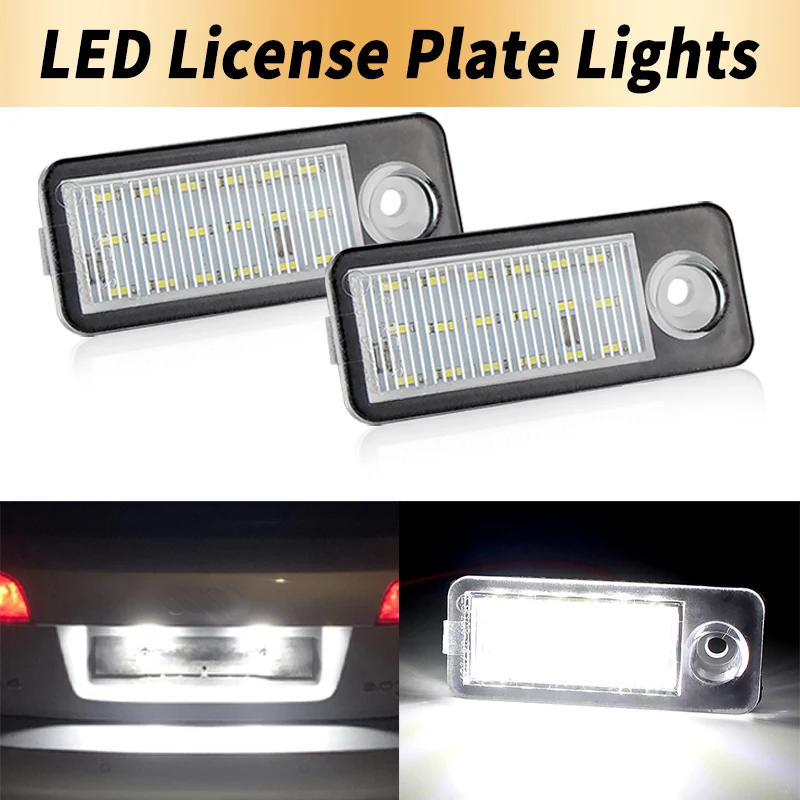 2PCS LED License Number Plate Light OEM# 4B9943021 Canbus For Audi A6 C5 B4 Avant Wagon 1997-2005 Audi RS6 Plus 2003-2005