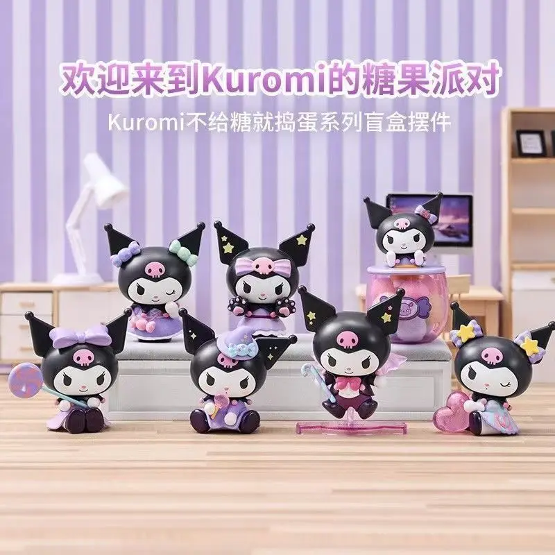 

Серия Sanrio Kuromi Sweet Candy: Коллекционная аниме-фигурка в закрытой упаковке, праздничная кукла-игрушка, коробка-сюрприз, милая модель-игрушка, подарок