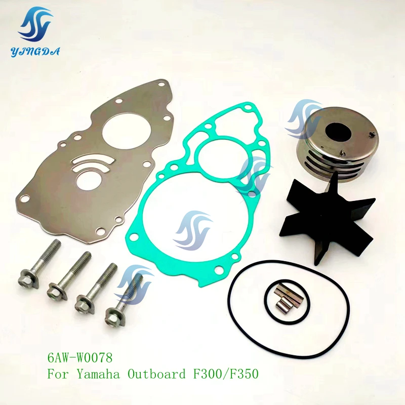 6AW-W0078 Water Pump Impeller Kit For Yamaha Outboard Motor 4 Stroke F300 F350 6AW-W0078-00 Boat Engine Parts