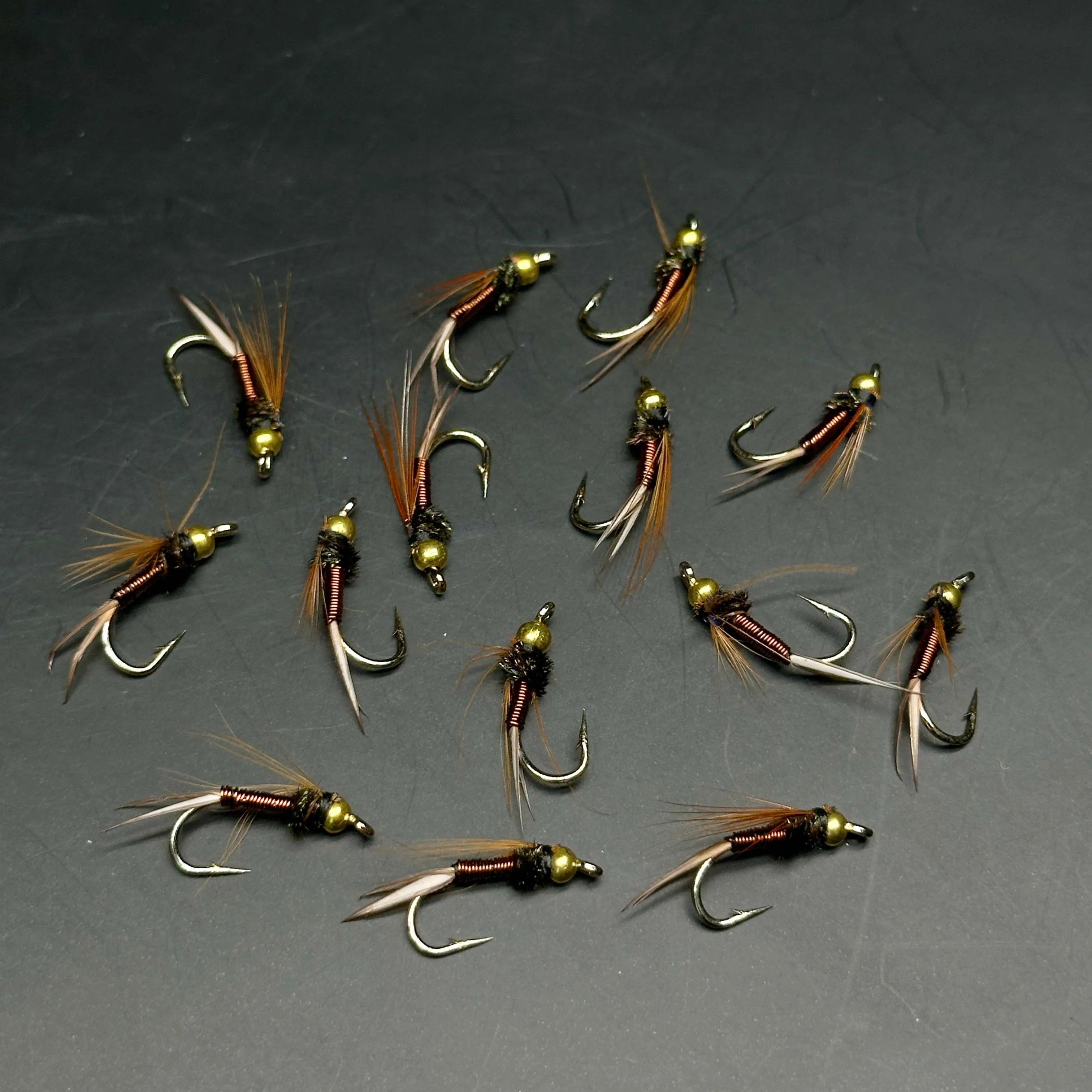 5/10 Stücke Fliegenfischen Lockt Künstliche Insekten Köder Brasshead Prinz Nymphe Süßwasser Forelle Lachs Hecht Bass Nass Flie Bionics Fliegen – Detail 7
