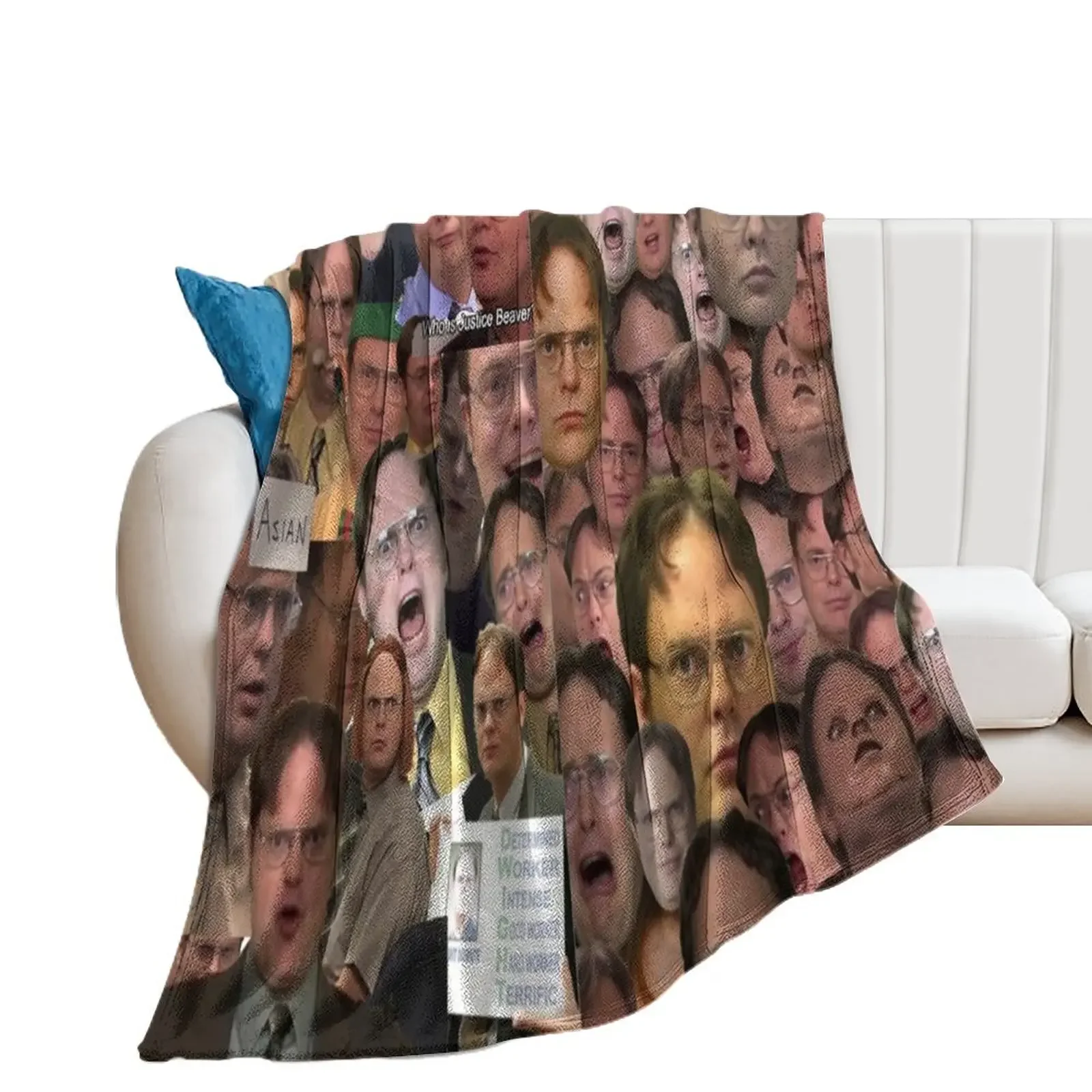 

Dwight Schrute - The Office Throw Blanket Plaid on the sofa Tourist Travel Personalized Gift Blankets