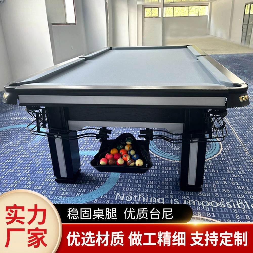Home Adult Pool Table Club Classic Light Luxury Square Leg Pool Table Standard Bare Deck Steel Library Commercial Pool Table