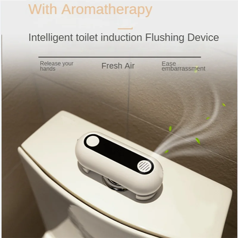

ABPQ-1 Set ABS Household Electric Press Smart Toilet Sensor Non-Contact Toilet Automatic Flusher With Aromatherapy