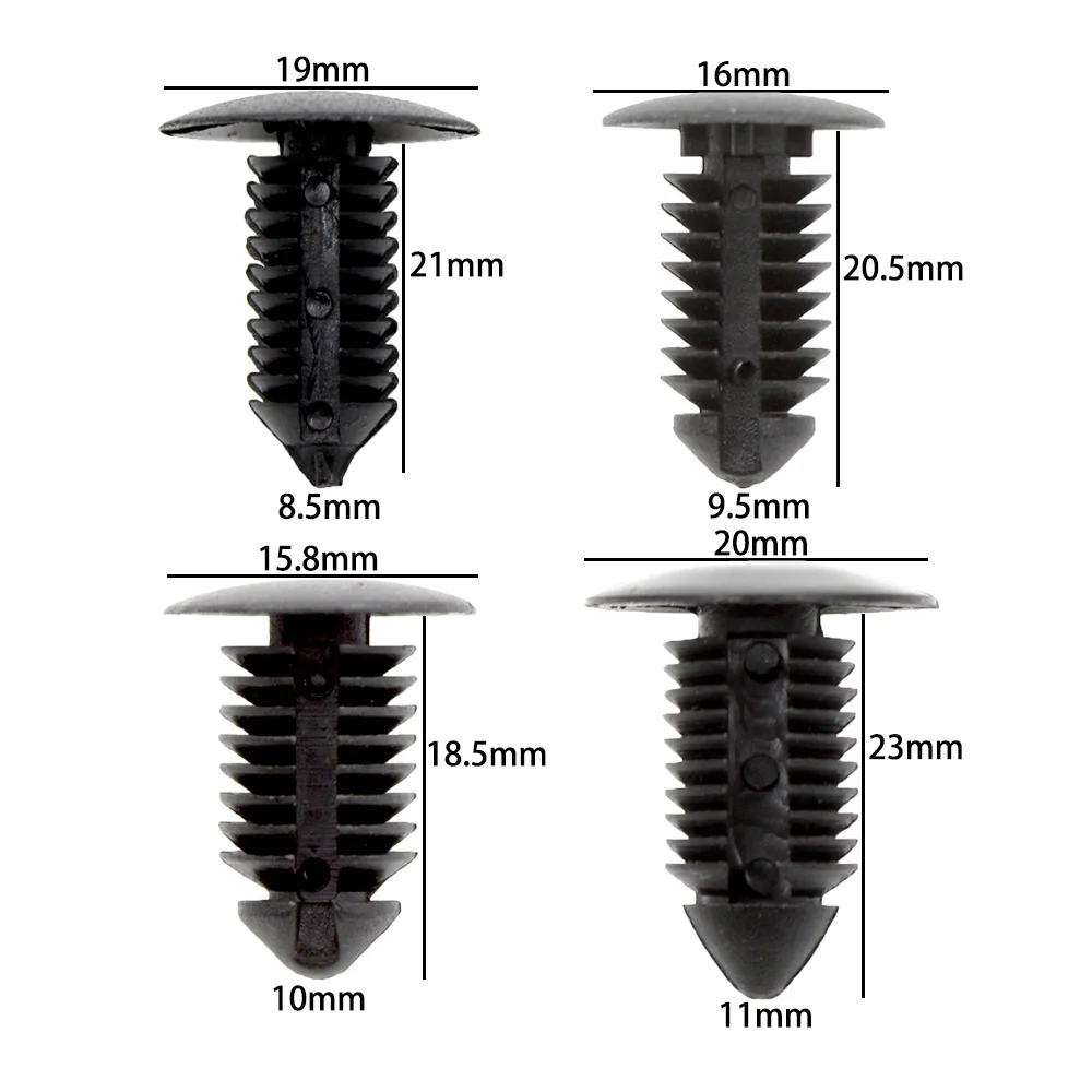 20X Nylon Plastic Car Clips Auto Fastener Fender Bumper Shield Retainer Rivets for 8mm-11mm Hole Fits GM Ford Chrysler