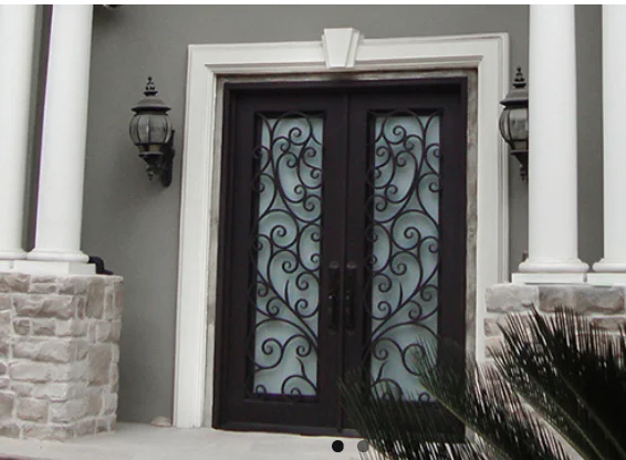 Iron Door Custom High Quality Swing Design Pictures Wrought Iron Double Entry Door Wrought