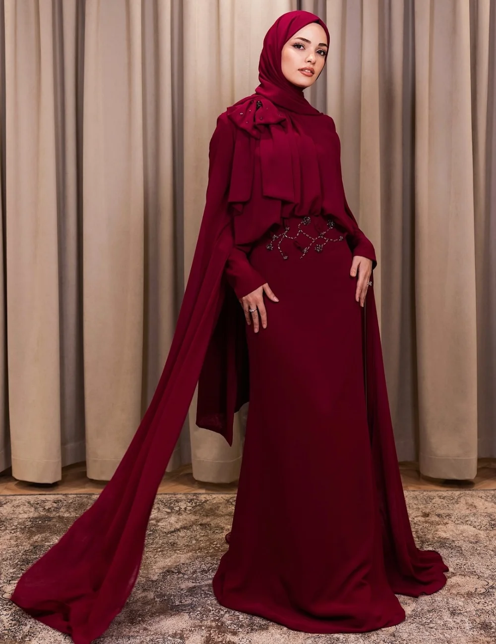 Customized Classic Jersey Pleat Sequined Mermaid O-Neck Long Prom Dresses Bespoke Occasion Celebrity Simple