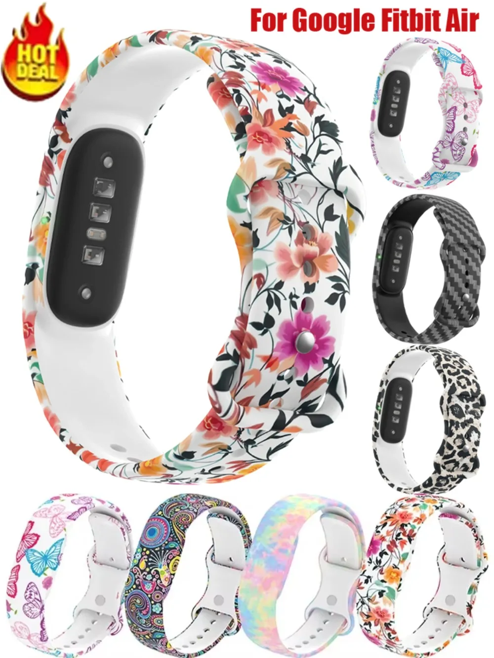 Replacement Silicone Strap for Google Fitbit Air Sports Painted Printing Wristband for Google Fitbit Air Accessories Watchband