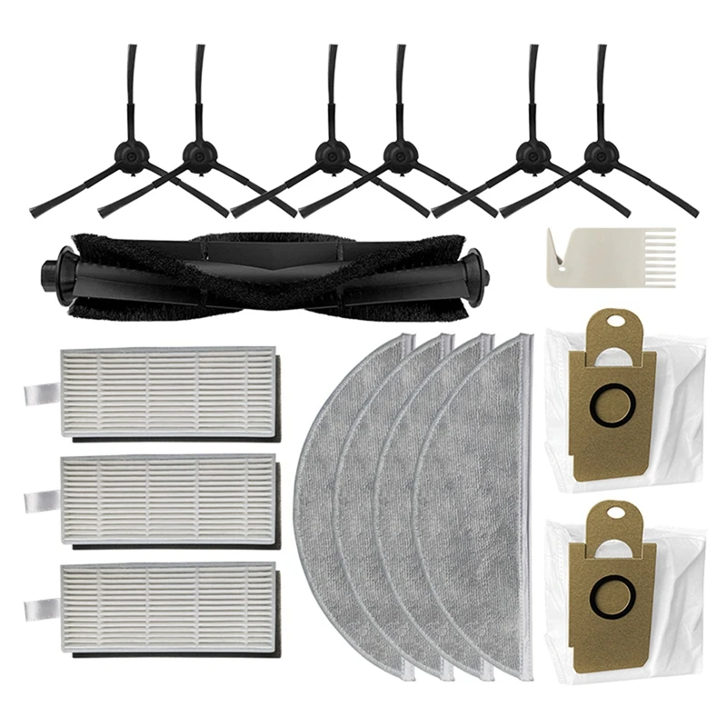 Kit de pièces de rechange pour aspirateur robot Lysie à R1, sac à poussière de gril de vadrouille, brosse principale, brosse latérale, filtre HEPA, écran