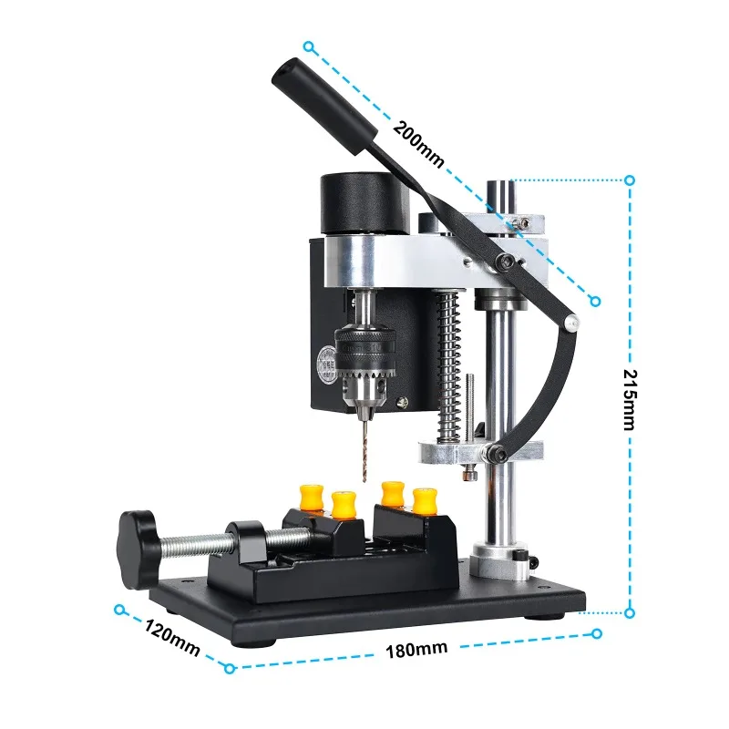 Mini Table Drill, 7-Speed Speed Control, 0.6-6mm Drill Chuck, Suitable for Precision Drilling in Metal, Wood, Jewelry, and Handi