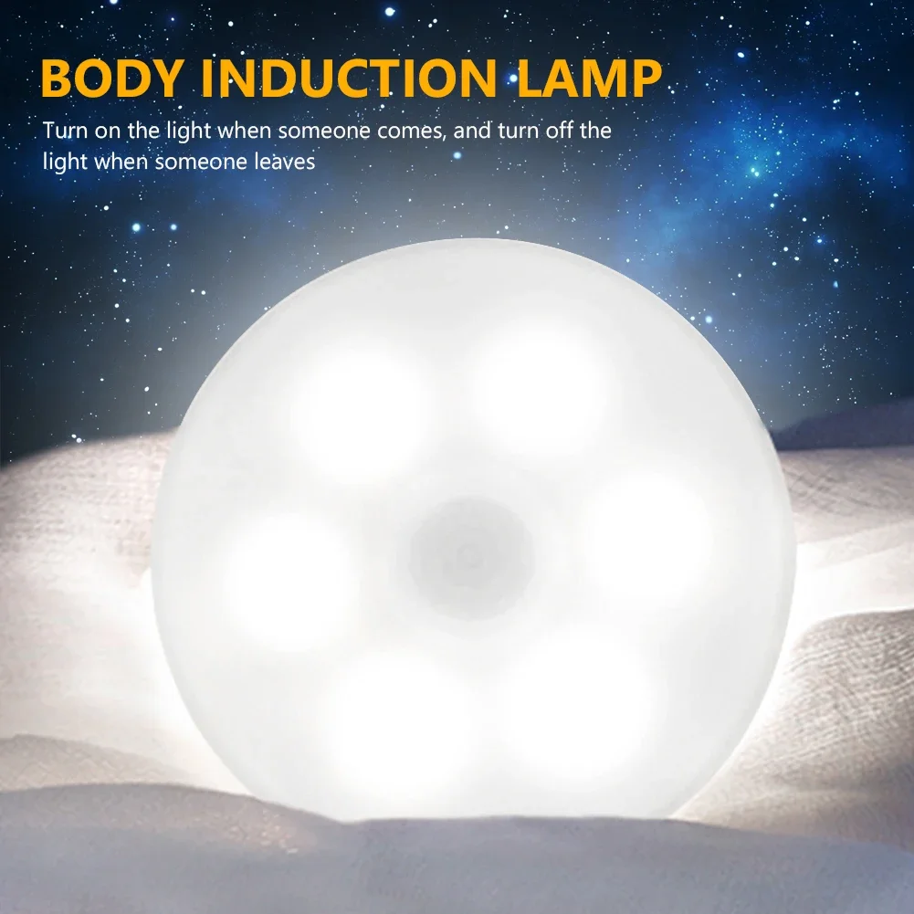 6 LED Motion Sensor PIR Light for Bedroom Closet Lighting