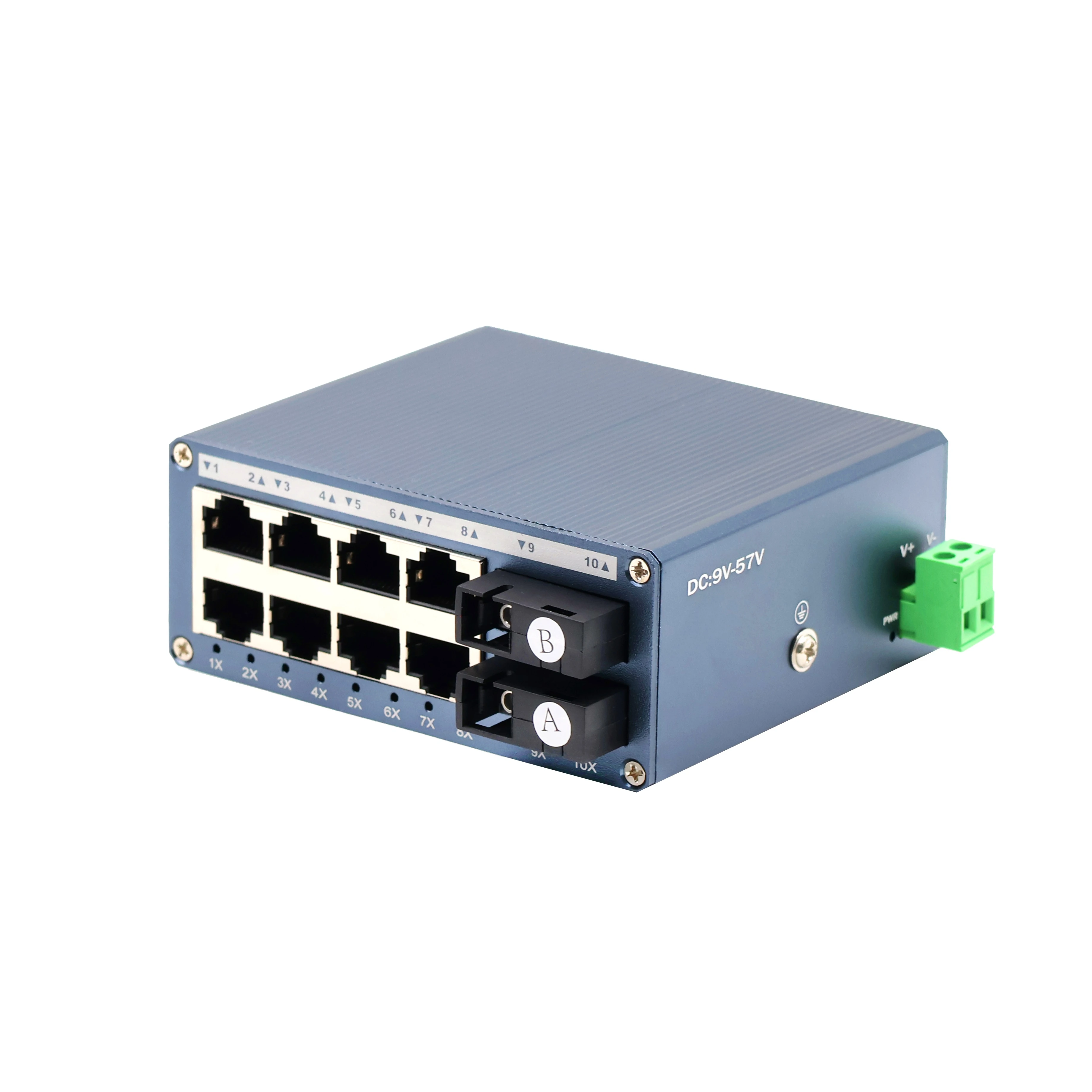 hit productMini 100Mbps 8 Port Industrial Network Switch 2 SC 9-57V Ethernet Metal Shell DIN Rail Fiber Media Converter Industri