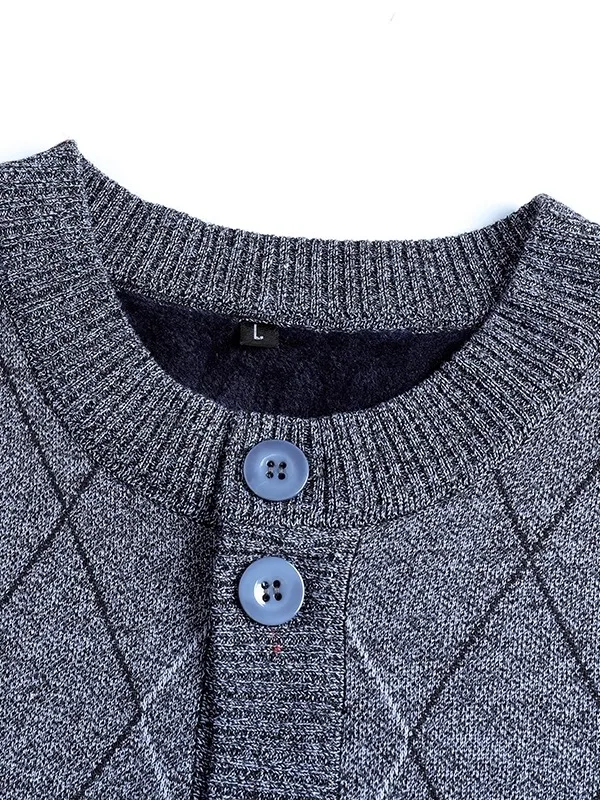 

Мужской вязаный кардиган на подкладке, круглый, повседневное, для отдыха, теплое верхнее пальто, осень-зима, модное полиэфирное волокно