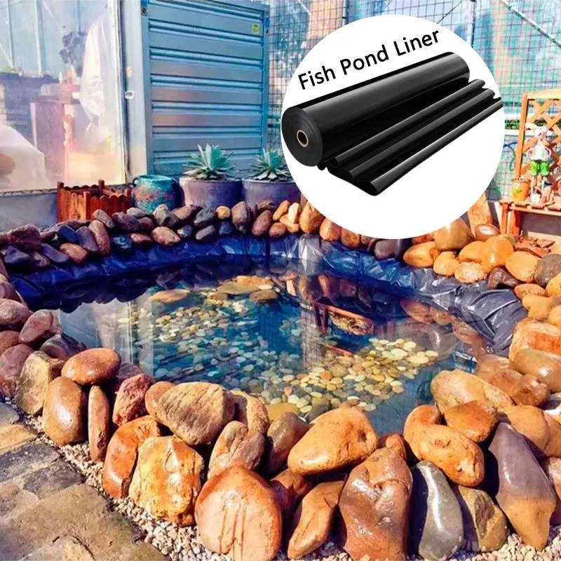 0.12-0.32mm Thick HDPE Fish Pond Liner Garden Landscaping Pool Heavy Duty Waterproof Membrane Aquaculture Pond Anti-seepage Film