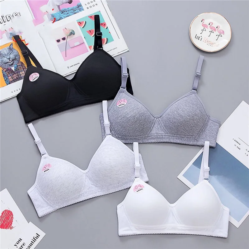 Teenage Girls Bra Wireless Cotton Young Student Training Bras Thin Cup Comfortable Soft Chest Wrap Without Steel Ring Bralette