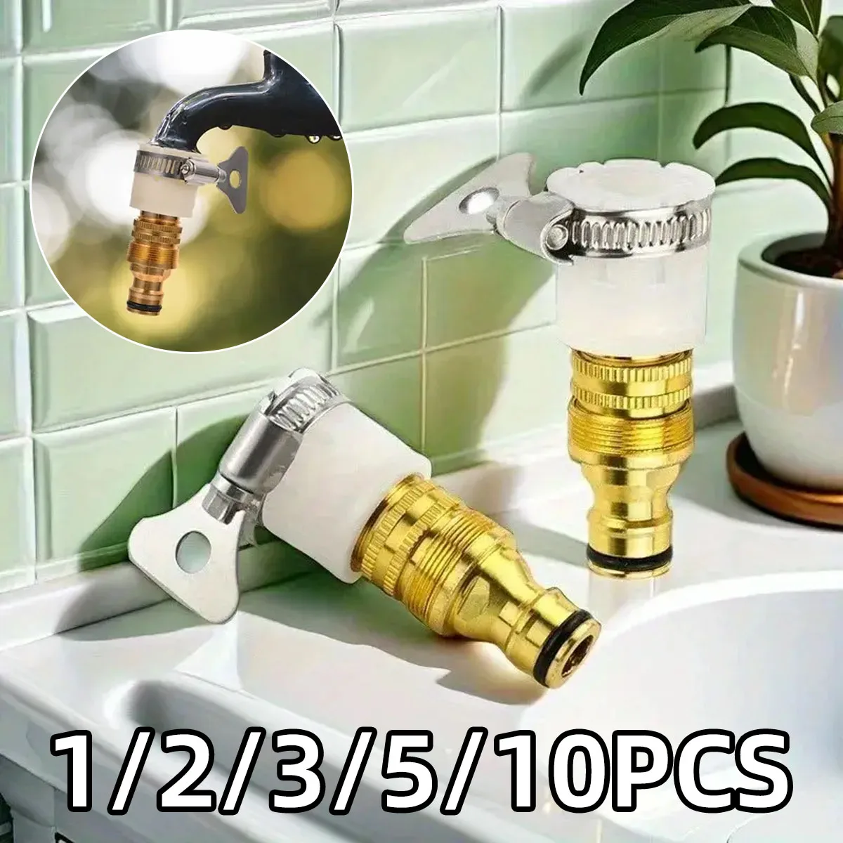Three In One Universal Joint Faucet Adapter Durable Metal Interface Suitable For Home Garden Gardening Watering Tool Accessories