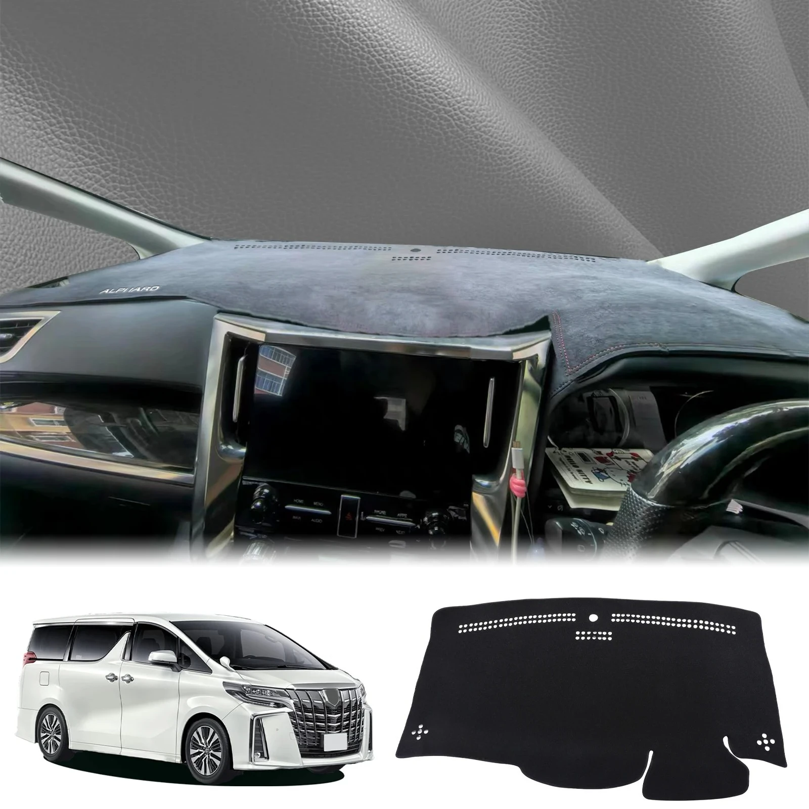 

fit for Toyota Alphard Vellfire 30 AH30 2015-2020 RHD Dashmat Dashboard Cover Pad DashMat Sunshade Protective Carpet Accessories