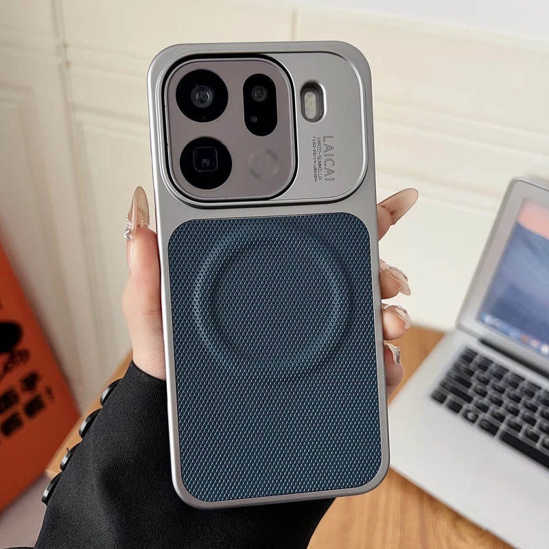 For OPPO Find X9 Pro X9 Case Magnetic Hard Triangle Pattern PU Leather +Hard PC Ultra-thin Protective Cover For Oppo Find X 9
