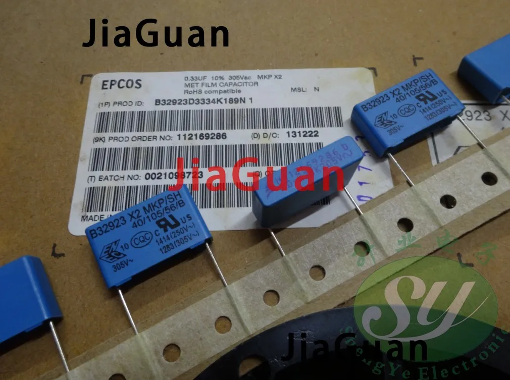 20PCS NEW EPCOS B32923D3334K189 0.33UF 305VAC PCM22 334/305VAC p22.5mm B32923 0.33uf/305vAC 330nf u33 334