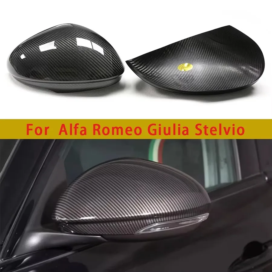 For Alfa Romeo Giulia Grecale Stelvio carbon fiber rearview mirror housing side view mirror housing reverse cover Car Accessorie