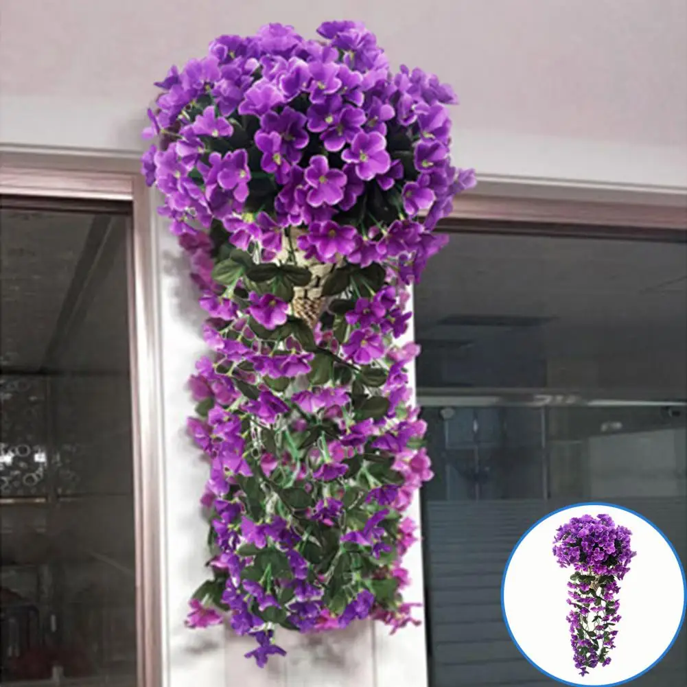 Artificial Flower Vine Elegant Artificial Wisteria Flower Vine Purple Garland for Indoor Outdoor Wedding Party Decor Reusable