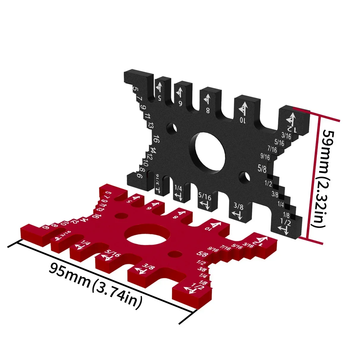 Misura di precisione metrica/pollici a coda di rondine Jig-lavorazione del legno tenone gap Gauge misuratore di profondità della scheda di