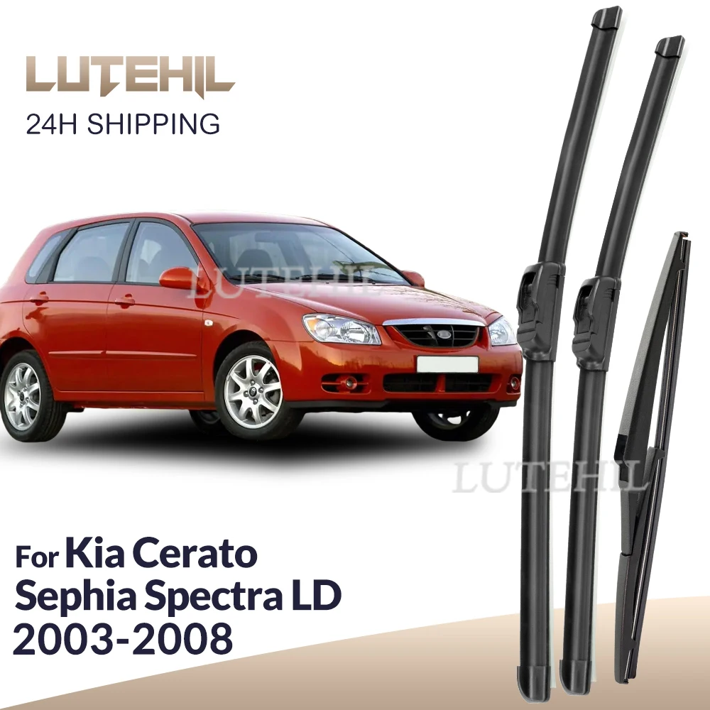 

For Kia Cerato Sephia Spectra LD 2003-2008 2004 Wiper Front & Rear Wiper Blades Windshield Windscreen Window Brushes 24"+16"+14"