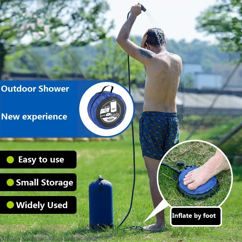 Outdoor Camping Hiking Shower bag inflatable Portable Folding outdoor shower bag Outdoor water hose for car washing and bathing