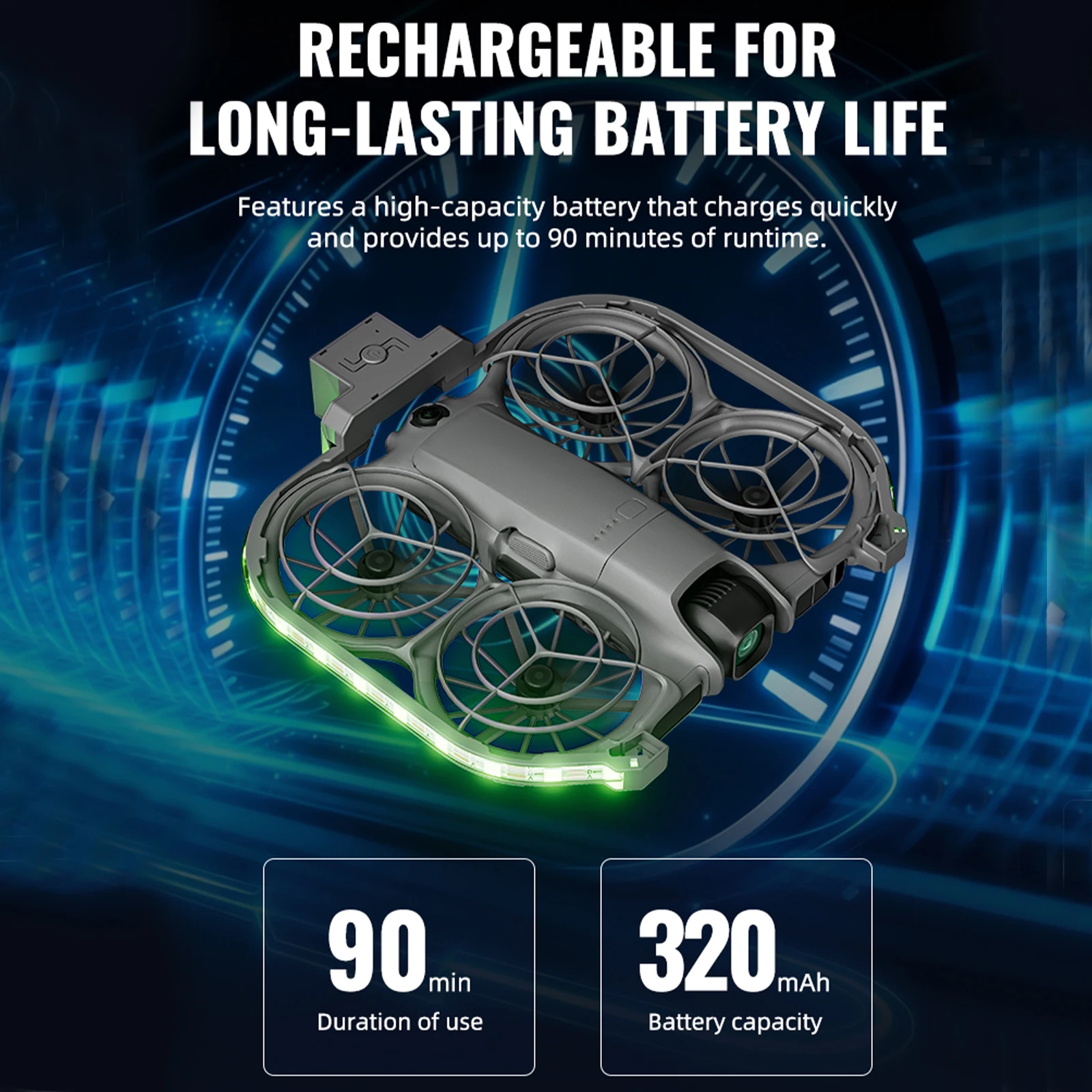For DJI Neo2 LED Strip Lightweight Colorful Night Flight Indicator Multifunctional Rechargeable Luminous Lamp Belt for Daily Use