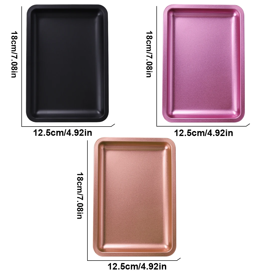3 Colors Stainless Steel Square Storage Tray Tattoo Tool Tray Dental Surgical Medical Tray Nail Art Tattoo Device Placement Box