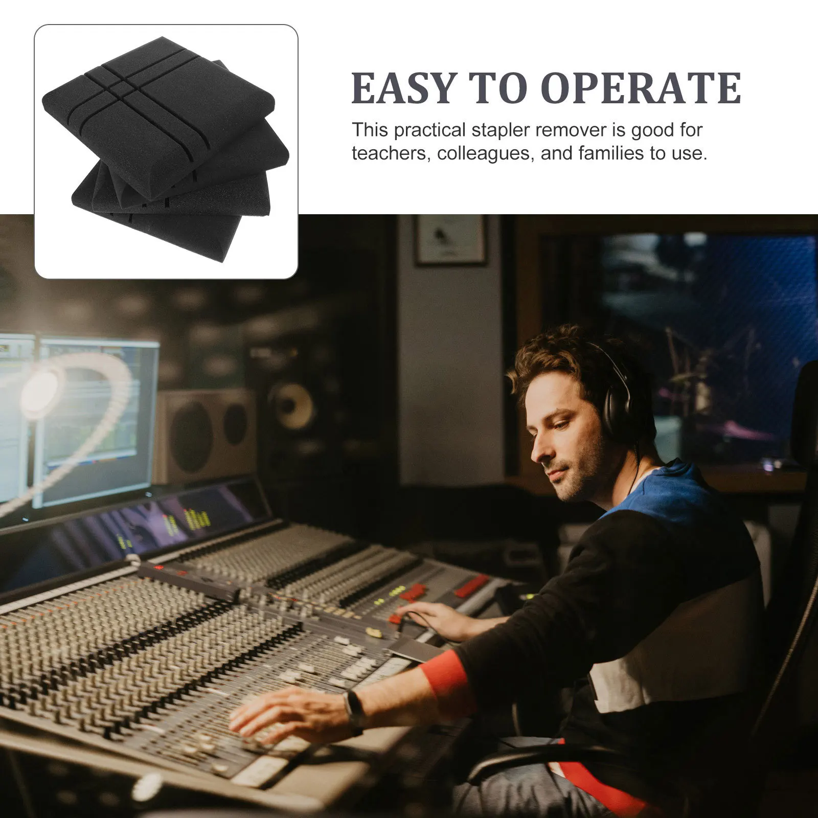 

4Pcs High Density Acoustic Panels Soundproofing Fire Resistant Sound Proof Padding Noise Reduction for Recording Studio Wall