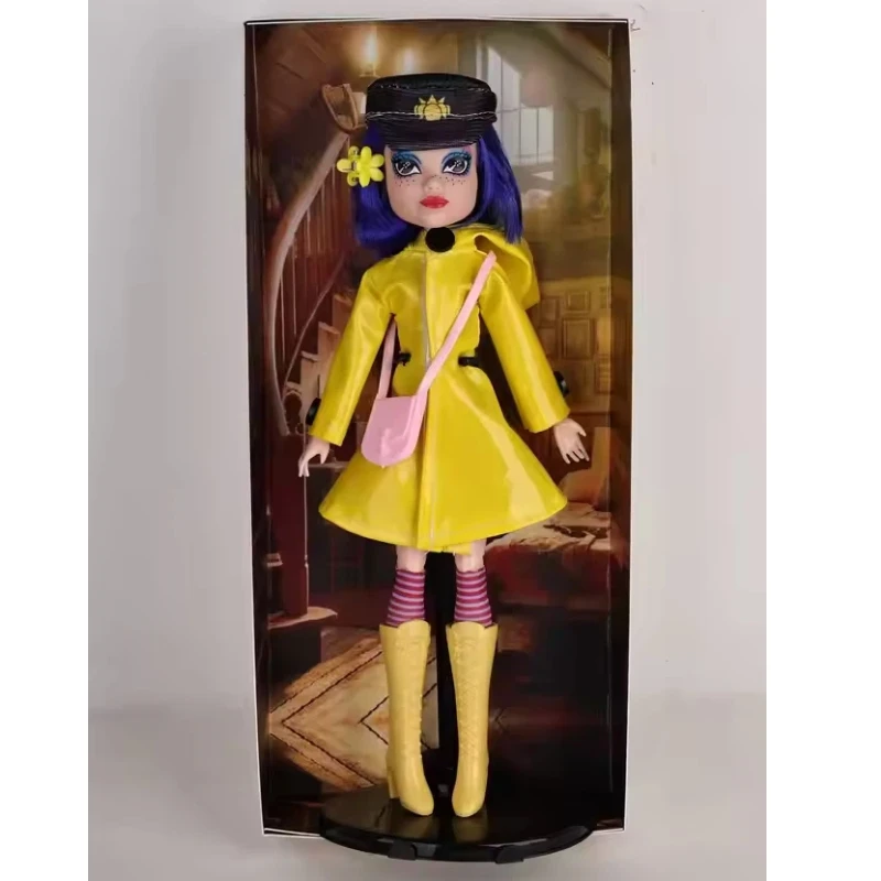 Ghost Coraline Doll Two In One Collectible Action Figure Yellow Raincoat Pajama Version With Black Cat Accessory Collectible Toy view 6
