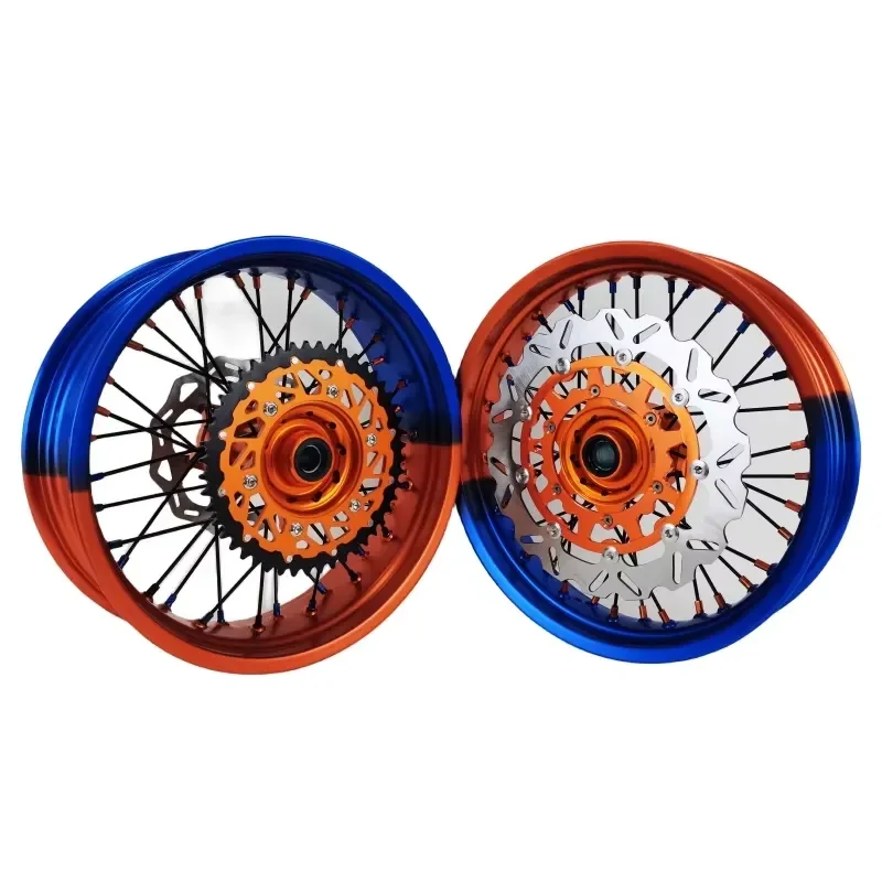Superbike Wheel Set 17 Inch 125 250 300 350 450 500 530 CNC Billet Aluminum Wheels, High Performance Durability, Superbike