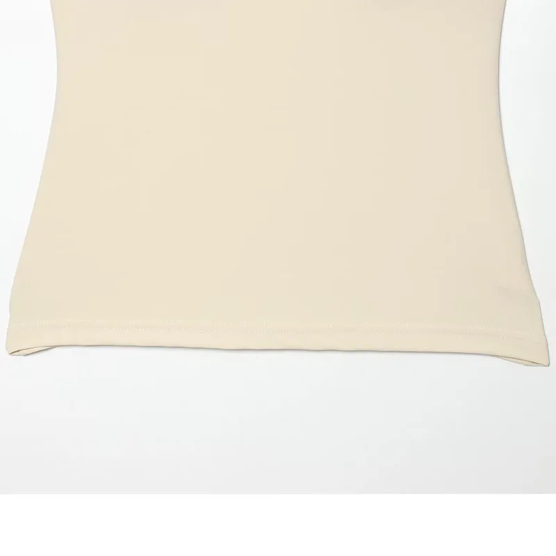 HXAO Halter-Top für Damen, Sommerliches Ärmelloses Crop-Top, Rückenfreies Bustier-Oberteil in Beige und Schwarz, Schulterfreies Korsett – Detail 8