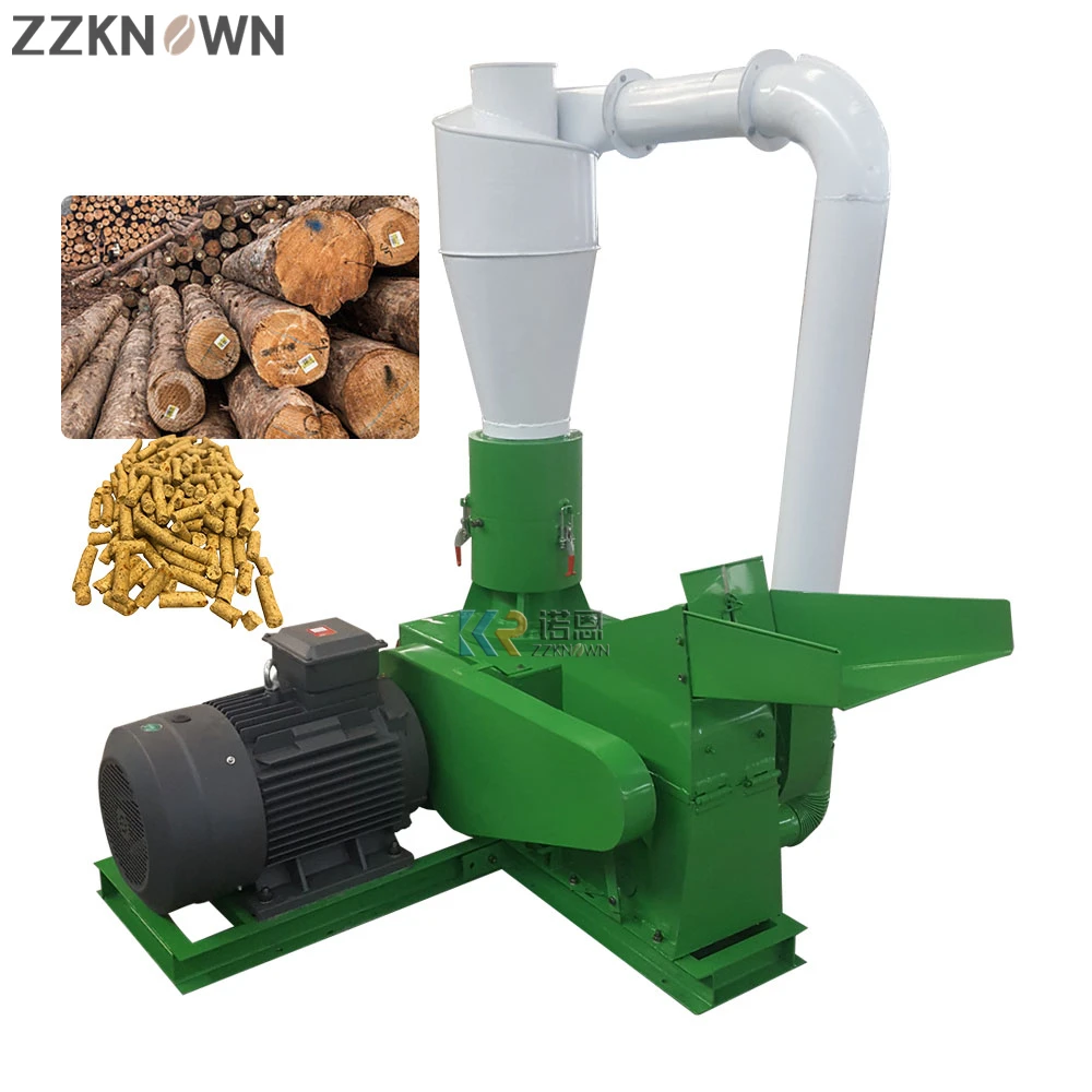 15KW Electric Straw Rice Husk Grain Wood Pellet Machines Automatic Animal Chicken Feed Crushers Machines